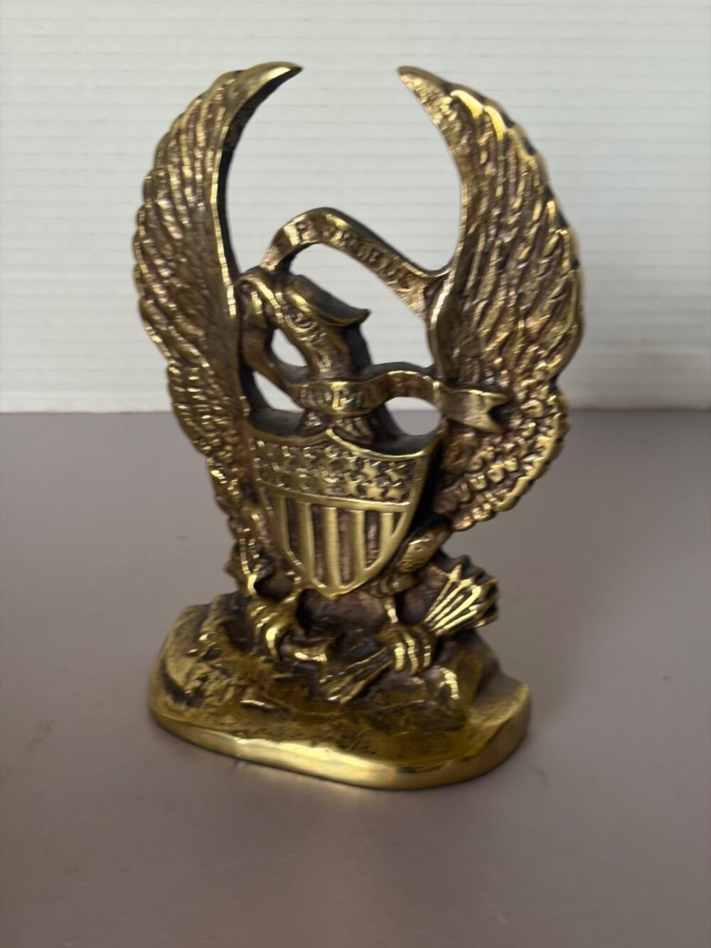 Vintage Brass American Eagle Statue Bookend